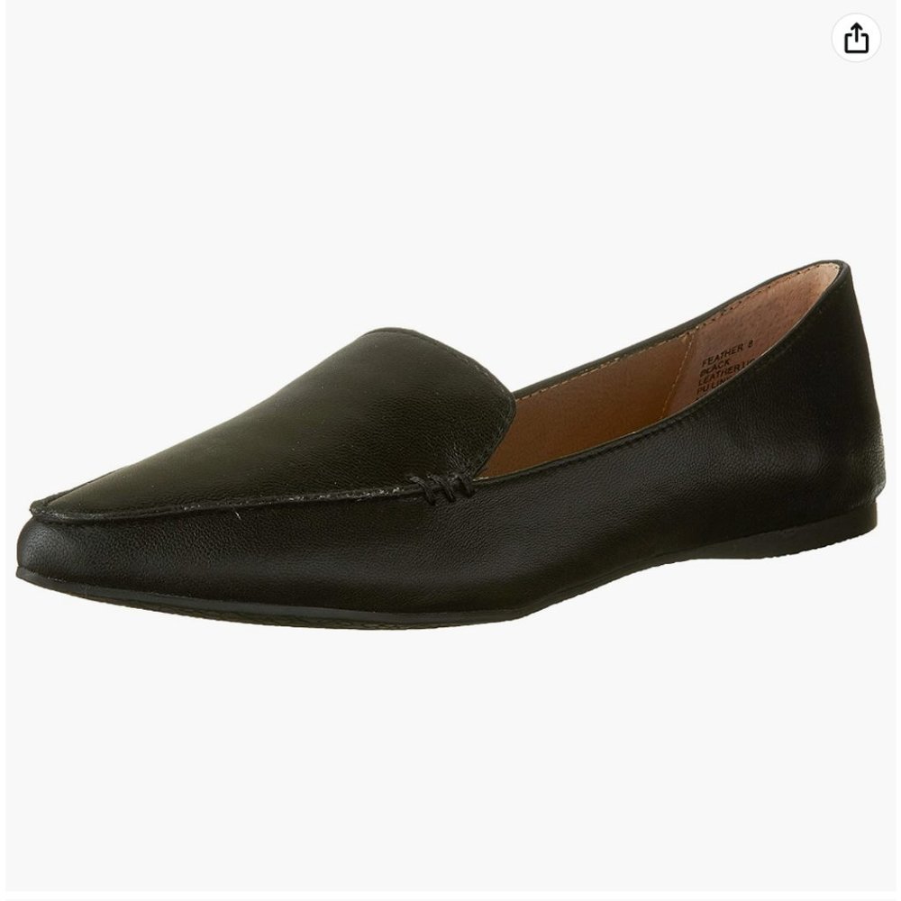 Steve Madden Feather Loafer - Black Leather - Size 9.5